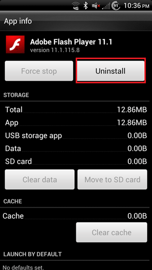 Android App, Uninstall